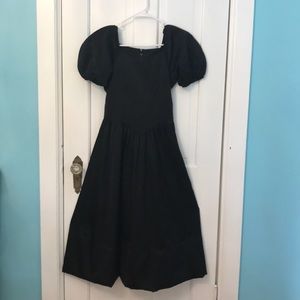 Black satin formal dress